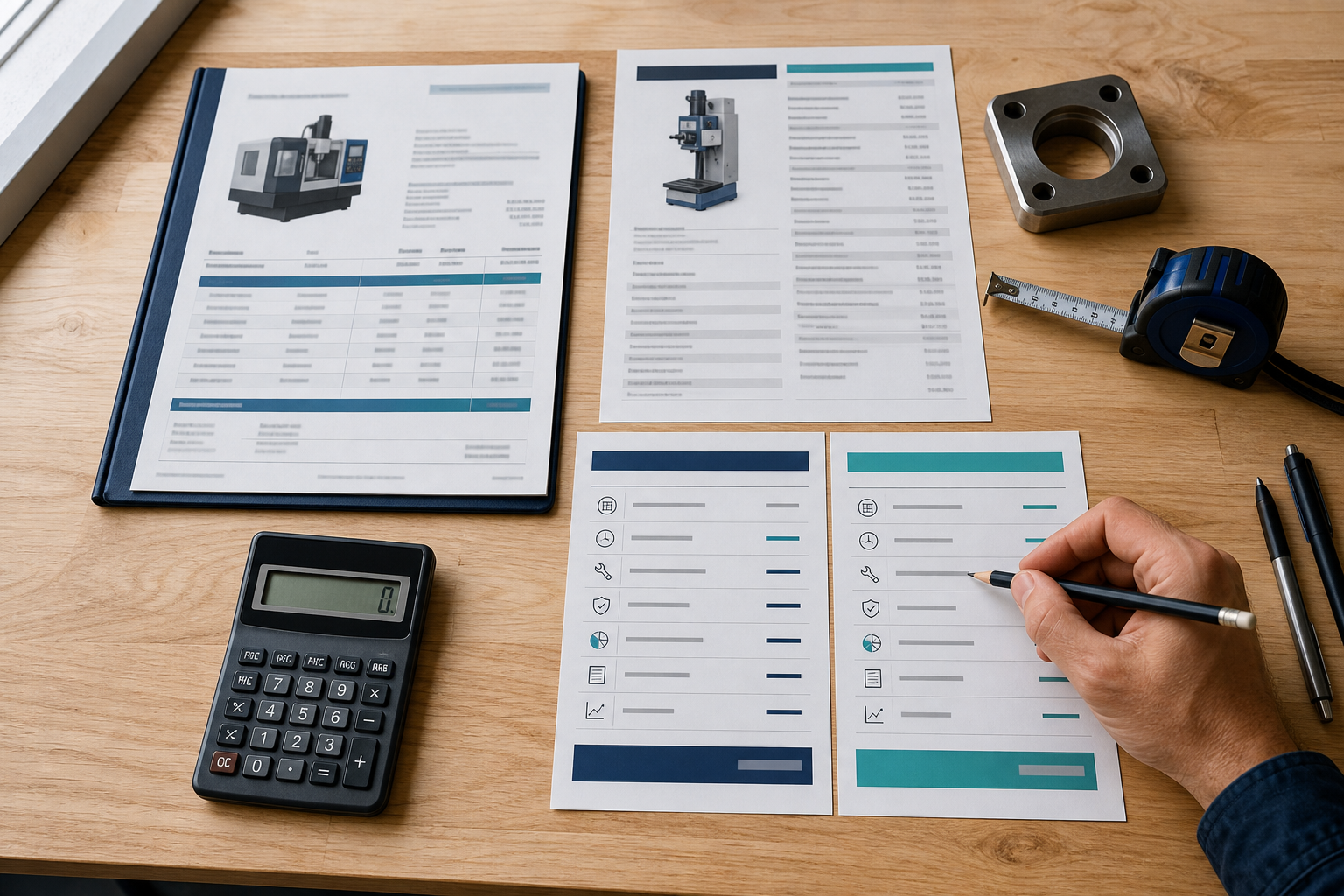 Comparing equipment specifications and asset finance agreement features